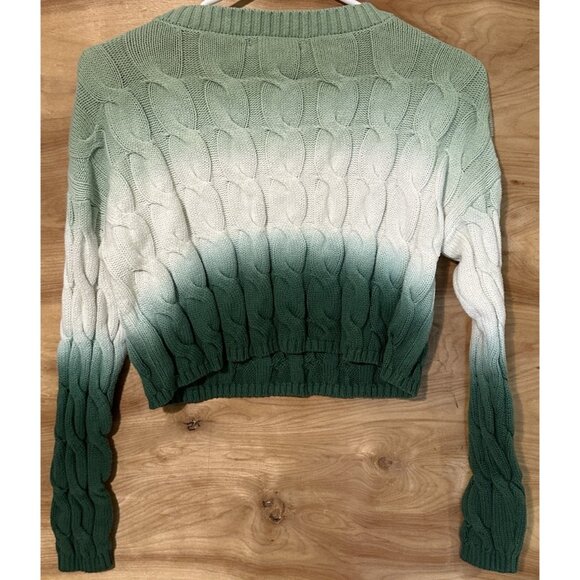 Sincerely Jules Cropped Cable Knit Ombre Sweater Size Women's Small - Picture 2 of 6